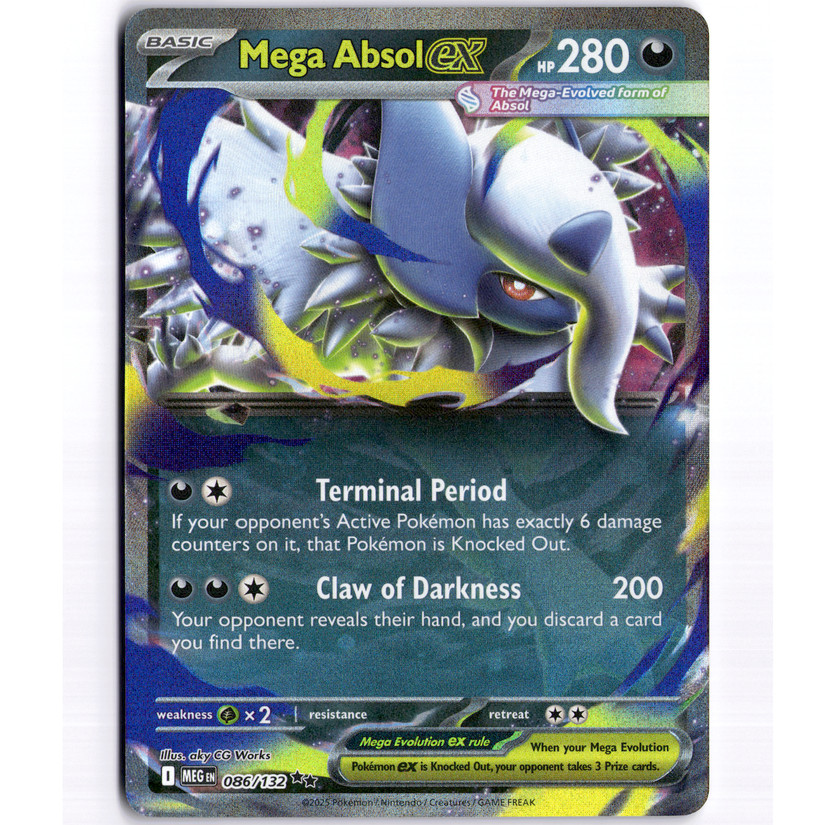 Mega Absol ex - Double Rare Holo - 086/132 - ME01: Mega Evolution - NM