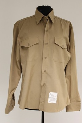 USMC Marine DSCP Men's Long Sleeve Khaki Shirt - 15.5 x 31- Used