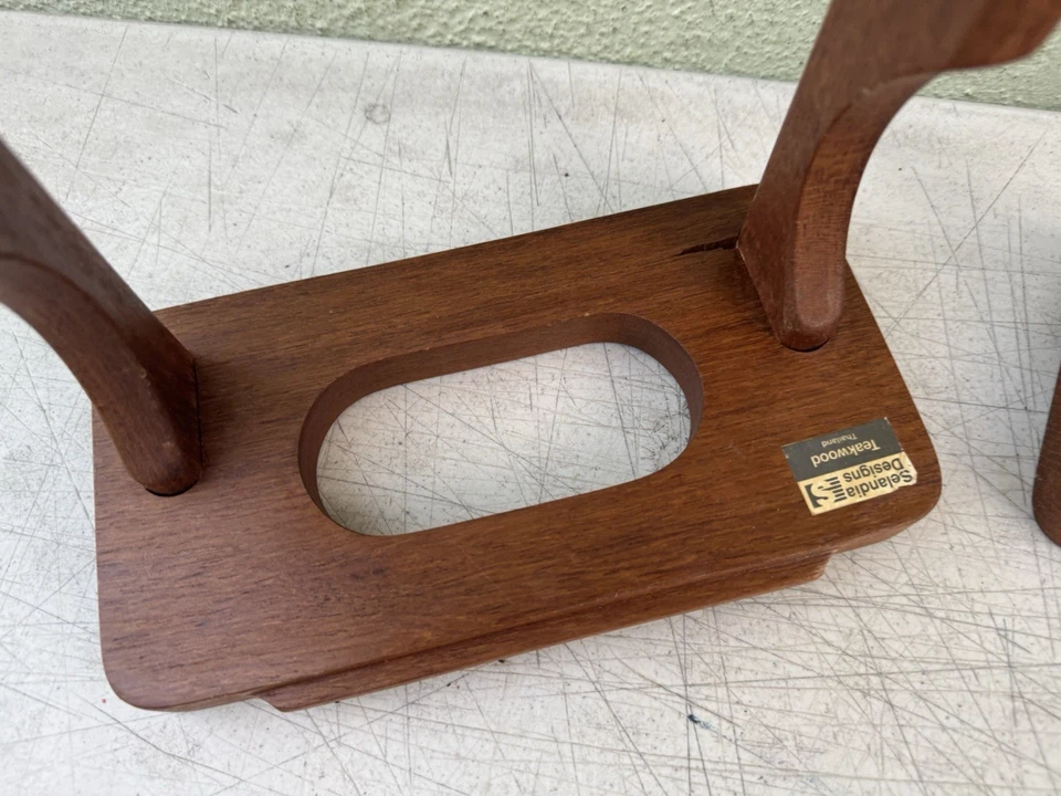 Vintage Selandia Designs Teak Wood 8 Bottle Stacking Wine Rack MCM Thailand - Image 4 of 4