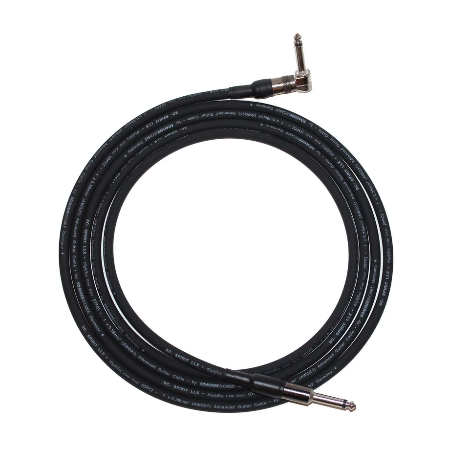 Shootout 'Black Powder' The World's Best Guitar Cable! Right Angle - Straight 3m