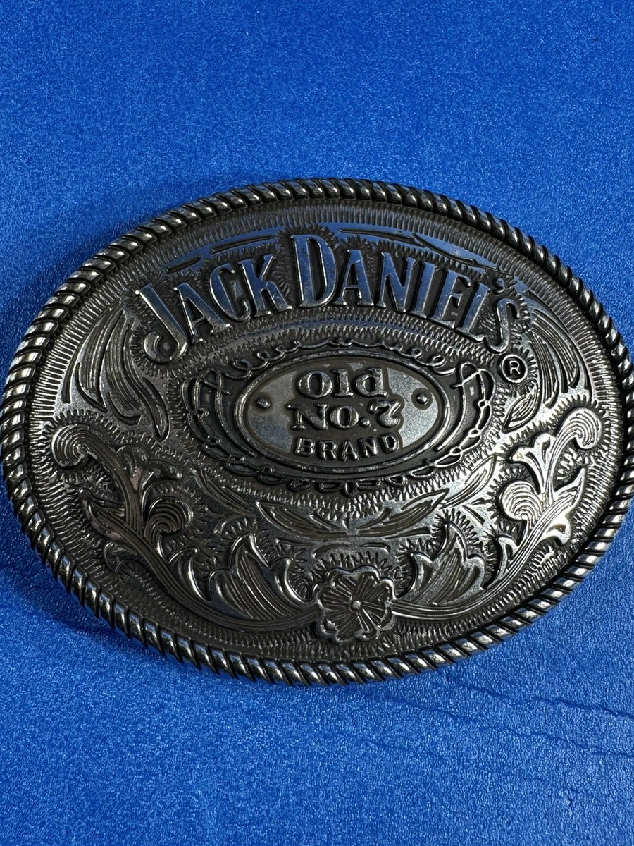 JACK DANIEL'S ベルト Jack Daniels Black Leather & Lace Silver Plated Belt XM