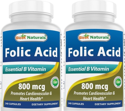 2er Pack Best Naturals Folsäure 800 mcg 240 Kapseln  - Bild 1 von 4