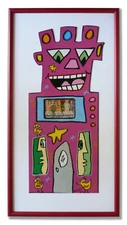 James Rizzi - Tower 1993 - RED - in high quality metal frame
