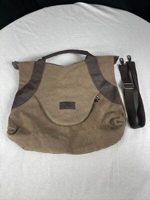 K2 Classic Fashion Hobo Totes Bag Brown Large Canvas Leather