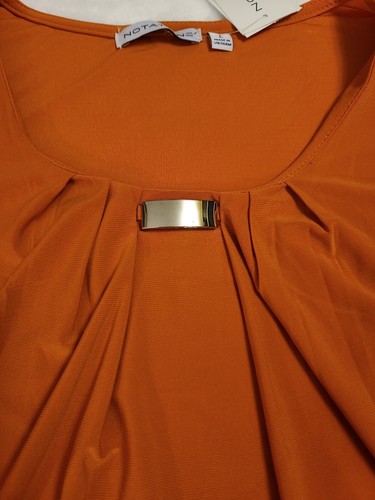 NWT Women's Notations Short Sleeve Mango Colored Short Sleeve Blouse;Sz L - Picture 5 of 15
