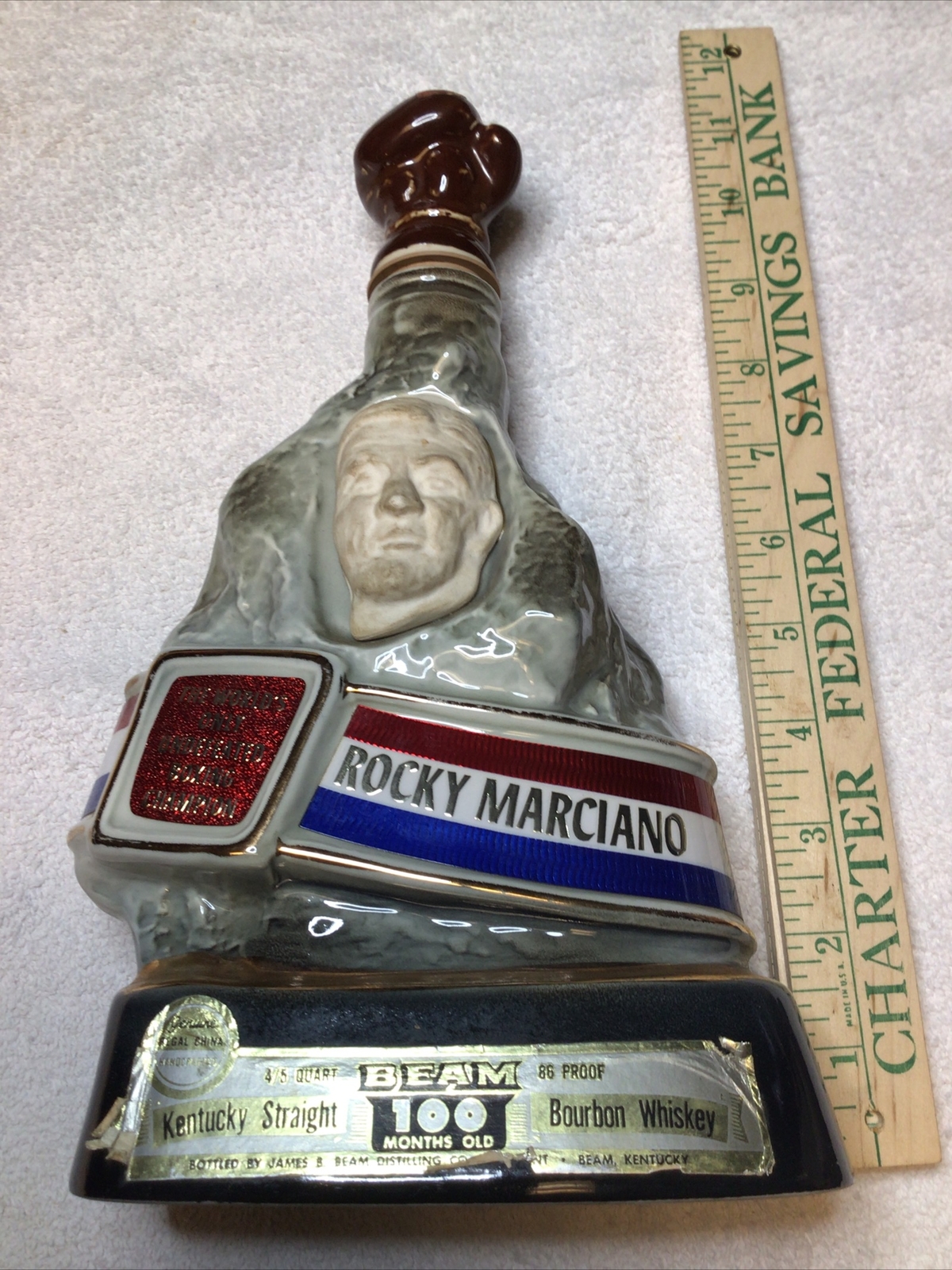 EMPTY Vintage Rocky Marciano Boxing Jim Beam Decanter eBay