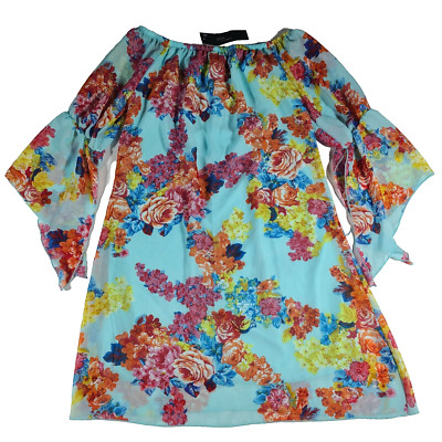 Love Ryan Los Angeles Dress Medium Hibiscus Tropical Hawaii Beach Summer NWT