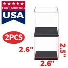 2PCS x 2.5 inch H Small Acrylic Display Case Collectibles Box Dustproof 1/64 US
