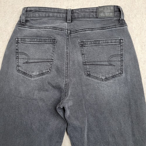 American Eagle Mom Jeans Womens Size 0 Reg Black Faded Denim 27x27 - Picture 7 of 12