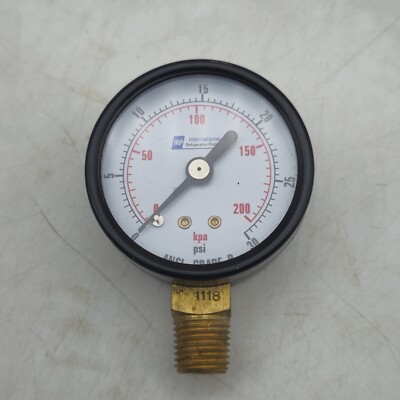 IRP General Purpose Pressure Gauge 1/4'' NPT 0-30 PSI 2 Dial 20030PG ANSI Grade B