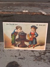 Early 1880s Trade /Blotter Card Little children New York Hat Store Washington DC