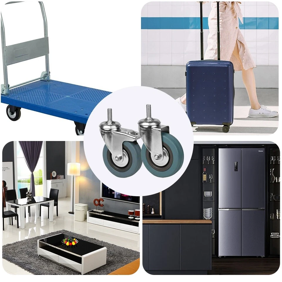 SET- 4 Stück Lenkrollen mit Gewindestift Möbelrollen Laufrollen Transportrollen. - Bild 3 von 4