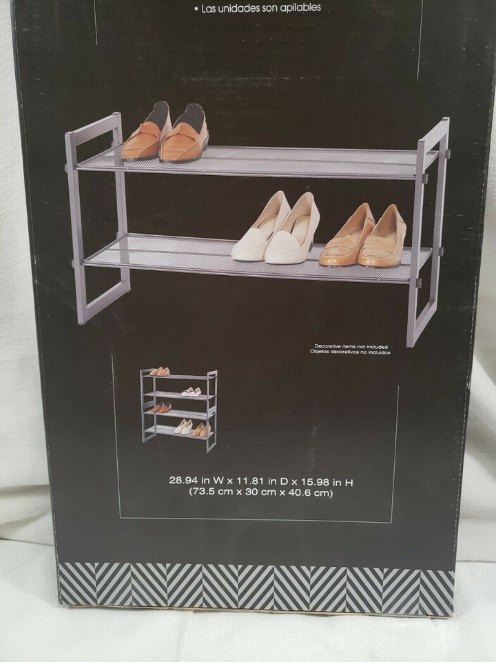 EASY HOME 79149115.99" x 28.94" x 11.91" Freestanding Metal Shoe Rack
