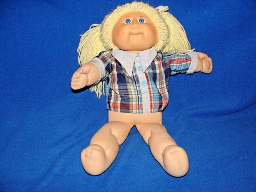Vintage 1986 Cabbage Patch Kids Doll Blonde Hair Blue Eyes Coleco Industries Use