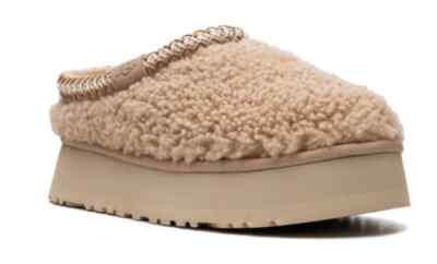 UGG MAXI CURLY TAZZ PLATFORM SLIPPERS SAND 1167770 WOMEN'S SIZE 7