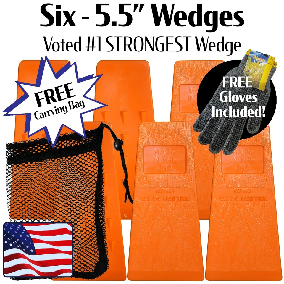 COLD CREEK LOGGERS 6 - 5.5" USA HARD logging Felling Bucking Tree Forestry Falling Spiked Wedges