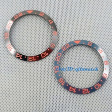 38mm Tief Schwarz/Blau Uhr Keramik Lünetteneinsatz Fit 40mm GMT Automatik Uhren