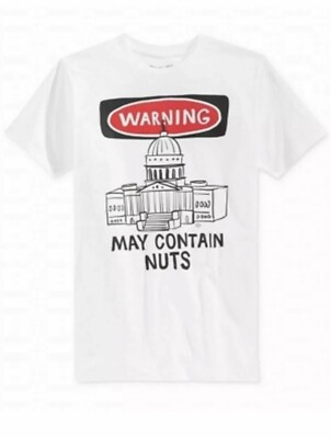 GOODIE TWO SLEEVES MEN'S TEE SHIRT - WHITE SMALL - WARNING MAY CONTAIN NUTS
