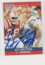 BRUCE ARMSTRONG NEW ENGLAND PATRIOTS 1990 PROSET #575  AUTOGRAPHED CARD