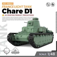 SSMODEL 48657 1/48 25mm Military Model Kit France Chare D1 Light Tank