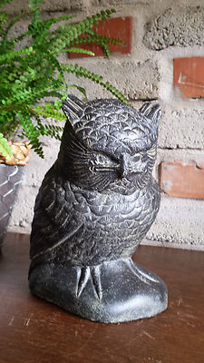   Eule Lavastein Skulptur Vogel Wald Nacht Tier Nahrung Mäuse Deko Skulptur Bali