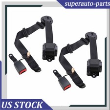2 Set Universal With Sensor 3 Point Safety Seat Belt Straps Car Retractable New