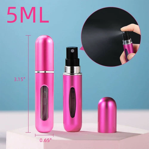 5Pcs Mini Refillable Travel Portable Perfume Atomizer Bottle Spray Pump Case - Picture 7 of 11