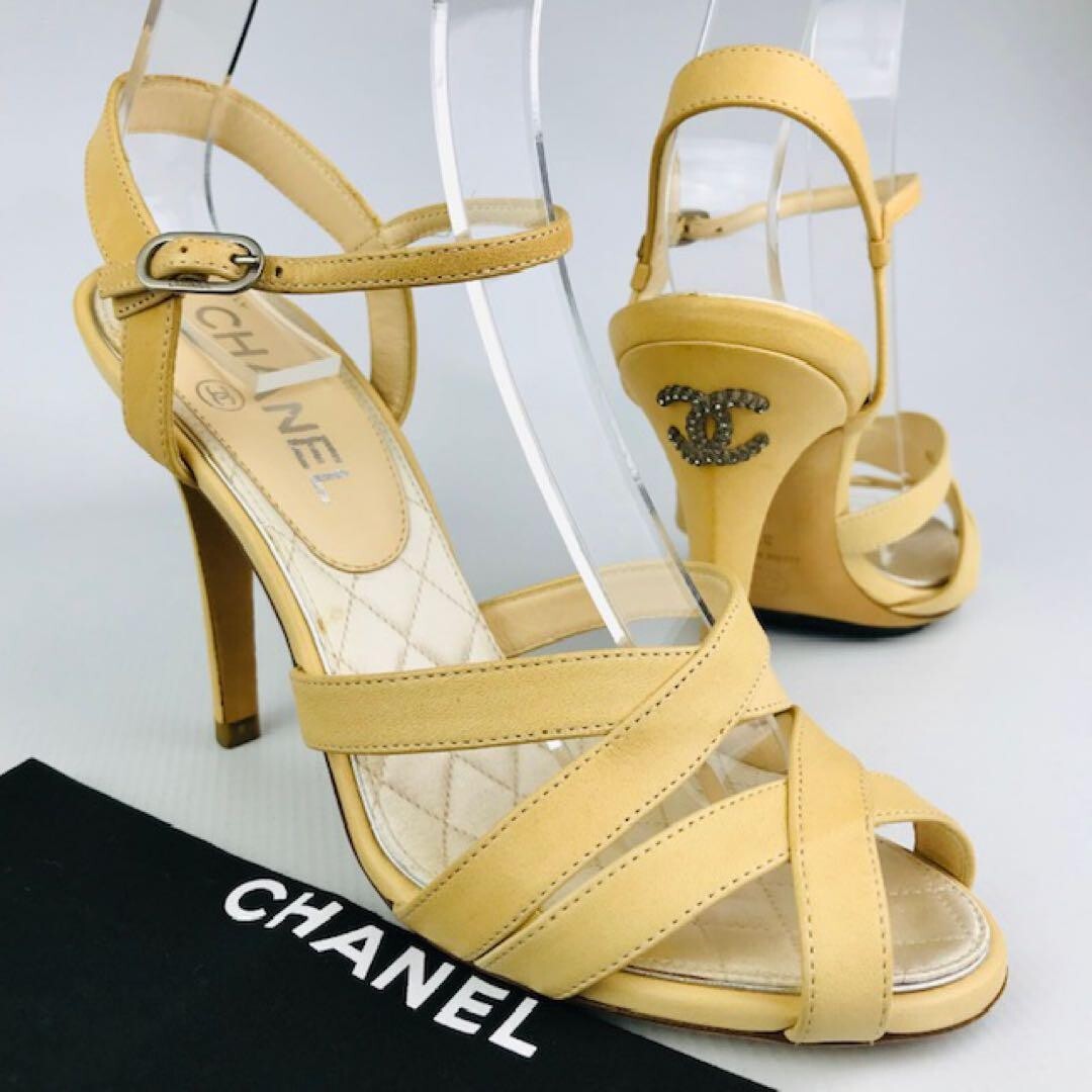 CHANEL ゴールドベージュ バレエシューズ 37 CHANEL ゴールドベージュ バレエシューズ 37