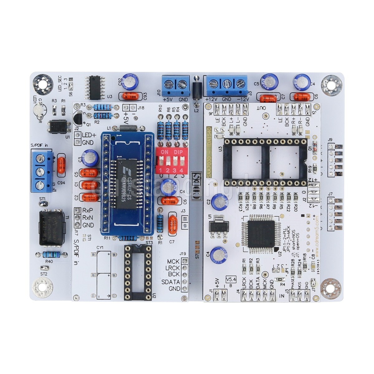 TDA1540 Driver Board Supports 256FS 384FS I2S Input CS8412CS-SOP