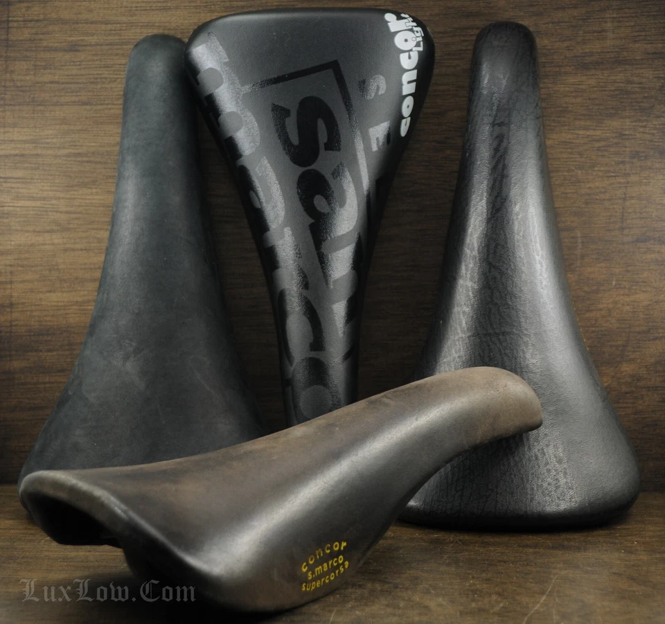 Vintage RoadBike Selle San Marco Concor SADDLE Leather TrackTourBMX Bicycle SEAT - Image 3 of 3