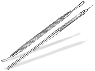 MARKENLOS Profi Kosmetik-Instrument Komedonenquetscher Set 2 Schlaufen + Milienmesser NEU