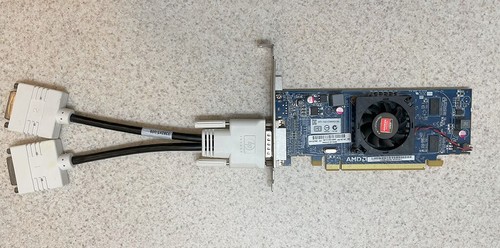 AMD Radeon HD 6350 Video Card with a DMS-59 Dual DVI Splitter Adapter - Picture 5 of 5