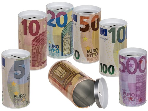 Metall Spardose €-Noten abnehmbarer Deckel Schatztruhe Sparbüchse Geschenkidee - Bild 2 von 8
