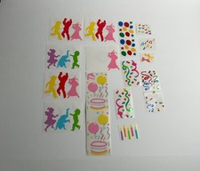 Vintage 90 s Mrs. Grossman's Children Confetti Bows Birthday Cake Sticker Sheets