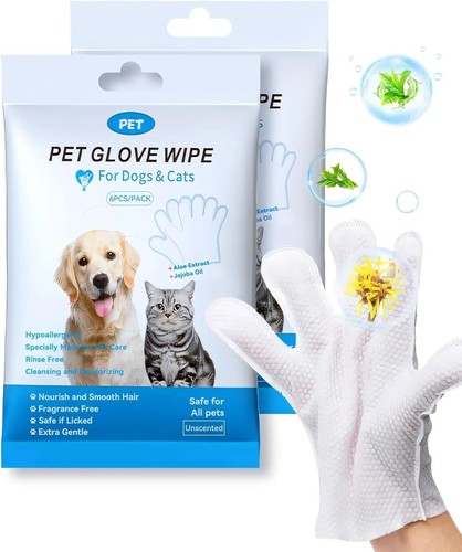 Cleaning Wipes Gloves for Dog and Cat,Pet Bathing Wipes Cleaning & Deodorizing,D