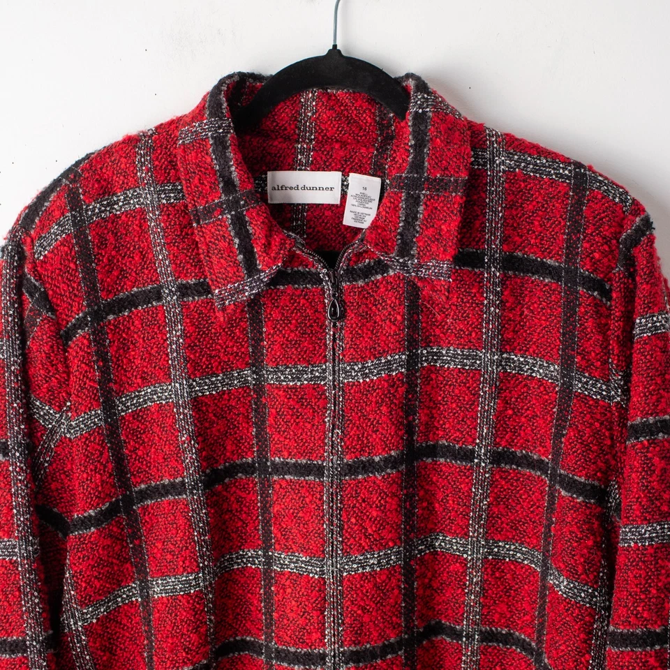 Женская куртка на молнии Alfred Dunner размер 16 красный черный - Изображение 3 из 4