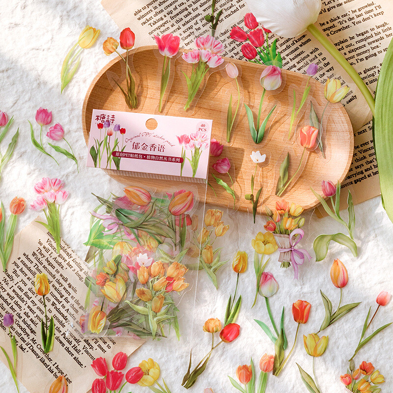 ZXMNBH PET Aufkleber-Set Sonnenblume – 20 Stück Für Scrapbooking, Journals & Bastelprojekte