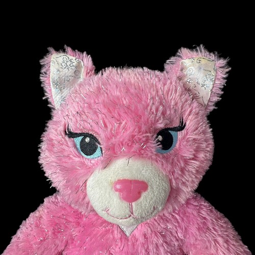 Costruisci un orso rosa purrincessa principessa gattino gatto argento scintillante peluche coda sfocata - Foto 2 di 11