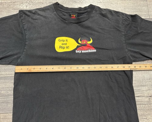 Vintage Toy Machine Skateboard Shirt Mens Size Large Grip It and Rip It Black - Picture 6 of 7