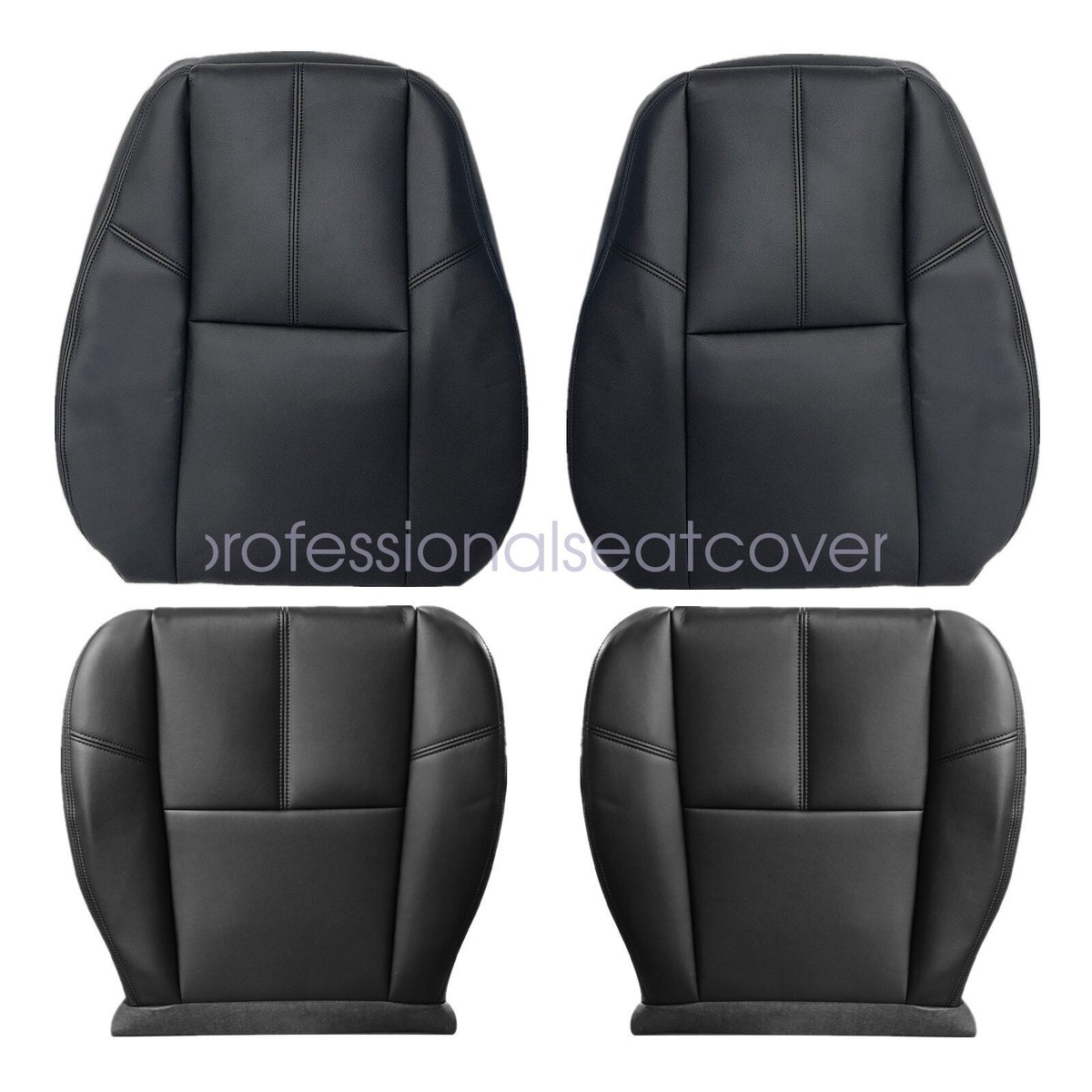 Leather Seat Covers For Chevy Silverado/GMC Sierra 2007-2014 - Black OEM Style