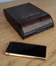 ACCENDINO Colibrì John Sterling Ultrapiatto Oro E Nero Lighters Nos Nuovo 