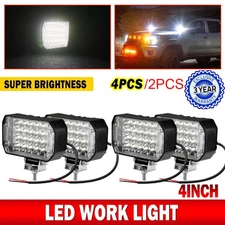 2/4Pcs Square LED Work Light Pods SPOT Lights For Truck Off Road 4X6 Tractor 12V