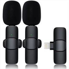 Wireless Lavalier Microphone 3 in 1 Clip On Mini Mic for iPhone Android Camera