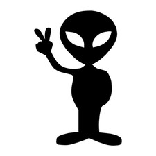 Alien Sticker Peace Sign Symbol Decal Sticker Black Die Cut Vinyl Alien Sticker Peace Sign Symbol Decal Sticker Black Die Cut Vinyl