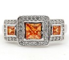 3CT  Padparadscha 925 Sterling Silver Ring Sz 7 N2-1 — photo 1