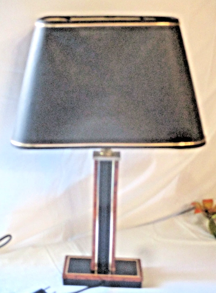 Lampe de table vintage metal laque design Italy Aldo Tura Willy Rizzo Roméo Rega - Photo 3/4