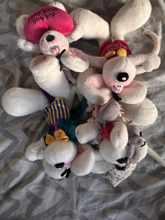 Diddl Maus Plüschfiguren Konvolut 4x inkl. Herz „Ich hab Dich lieb!“