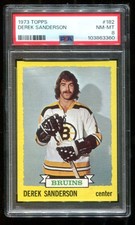 1973 Topps Hockey #182 Derek Sanderson PSA 8 NM-MT Boston Bruins~(PL)