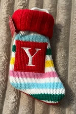 WONDERSHOP AT TARGET MINI STRIPED MULTI-COLOR KNIT *Y* STOCKING-6.5"-NWT!