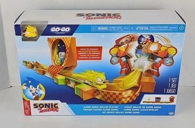 Sonic The Hedgehog Go Go Racers Super Sonic Deluxe Playset High Speed Launcher